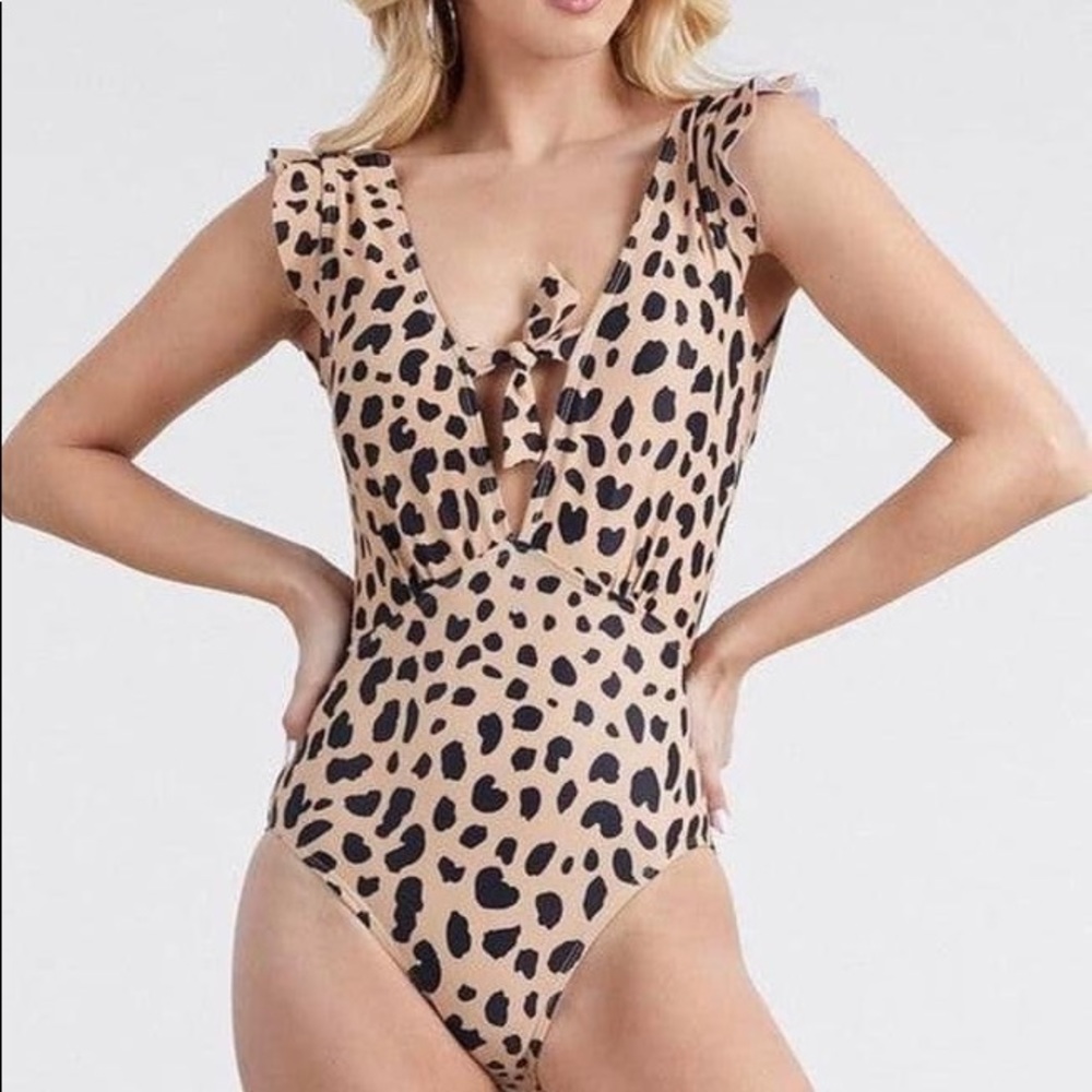 Leopard one piece swimsuit